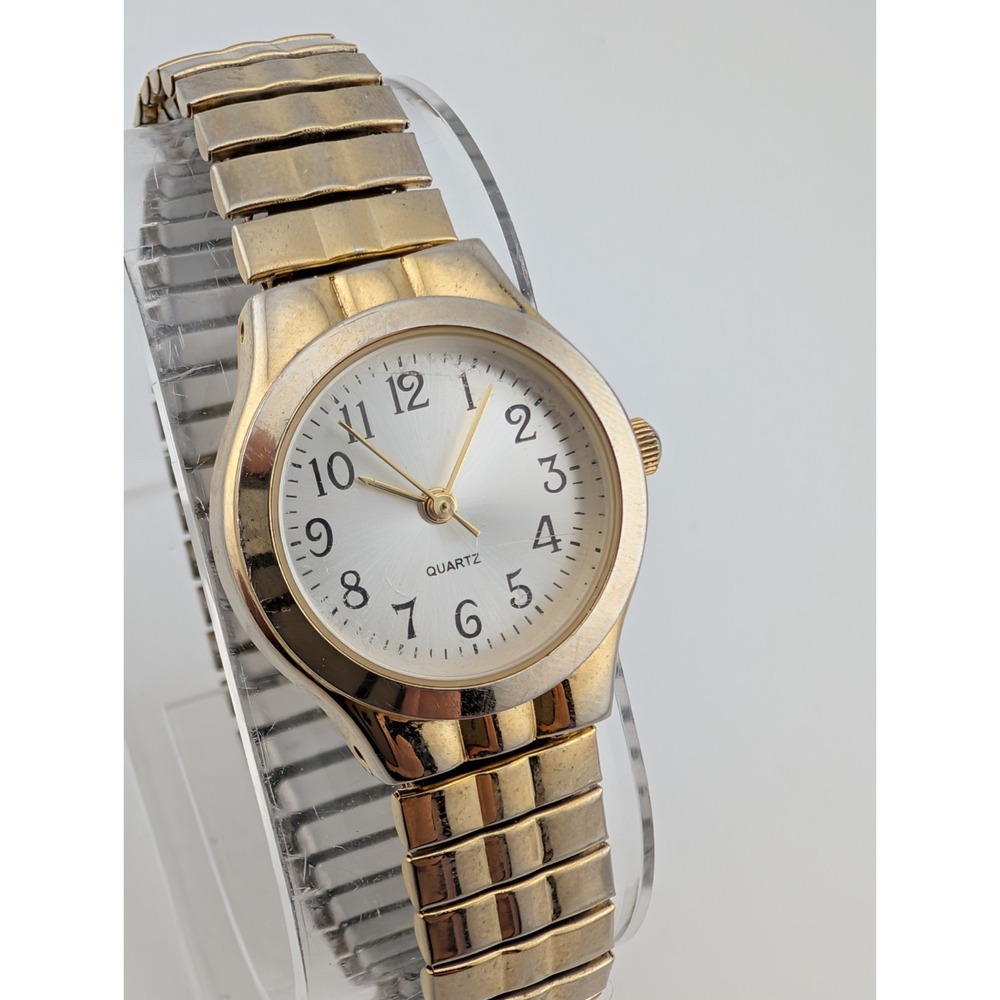 White Stag Watch Women Gold Stretch Band 25mm Case- New Battery‎